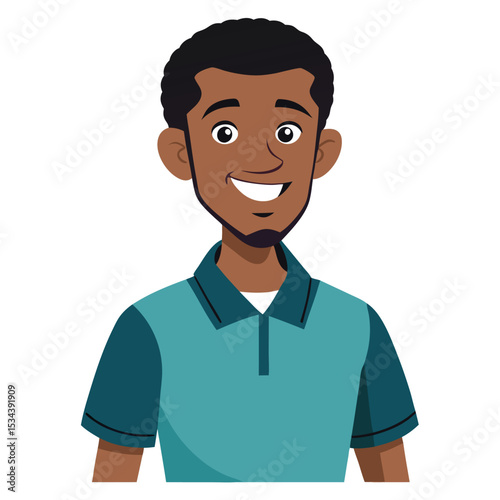 An African American man in a polo shirt with his collar up, a stylish and confident look.