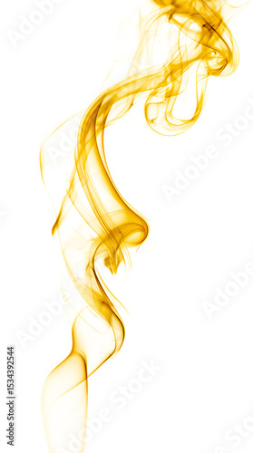 Abstract Yellow Smoke on a Transparent Background