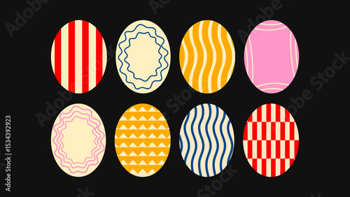 Scalloped circle with strong contrast Round poster with a decorative edge. Looks fun and bold, great for stickers, labels, or modern graphic designs.