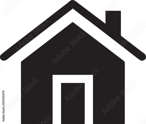 Simple vector illustration of a house icon on white background