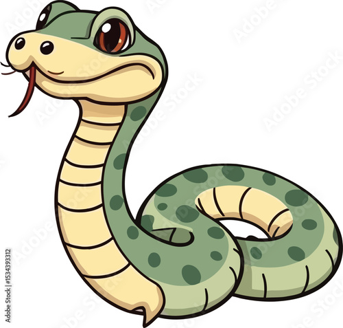 Cute cartoon a illustrator vector Ratllesnake