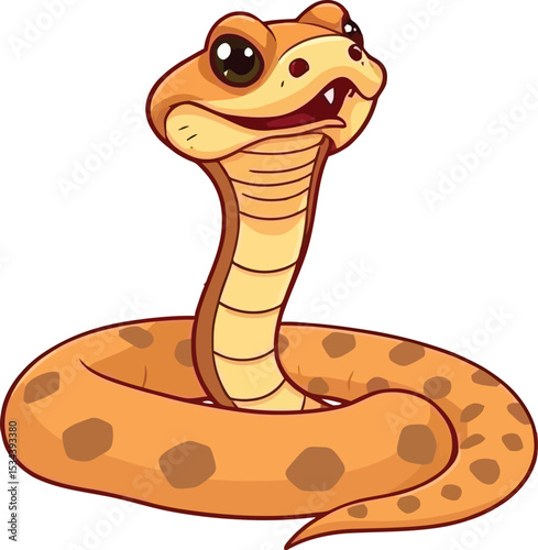 Cute cartoon a illustrator vector Ratllesnake