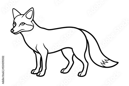 Elegant Fox Line Art