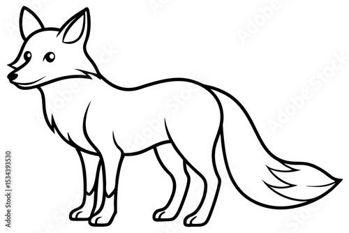 Elegant Fox Line Art