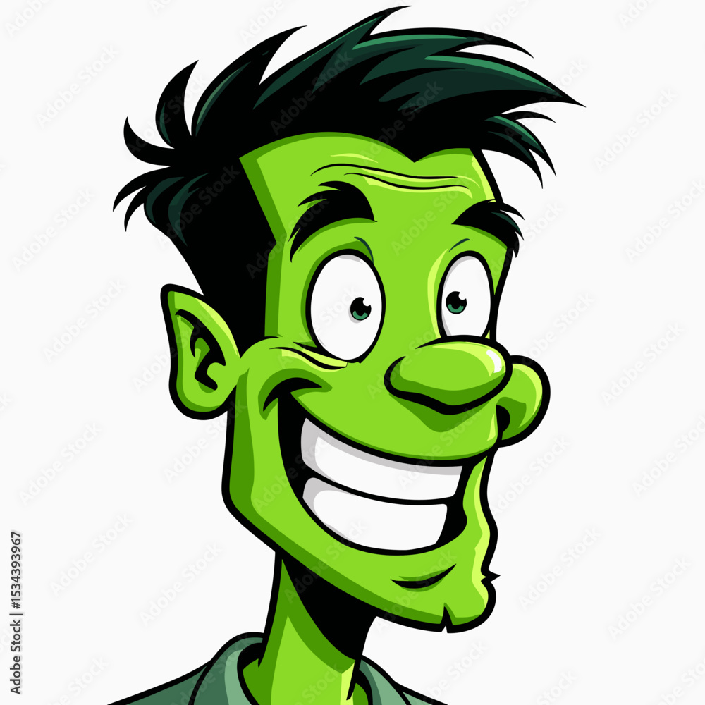 Obraz premium Laughing Man with Toxic Smile Stock Illustration
