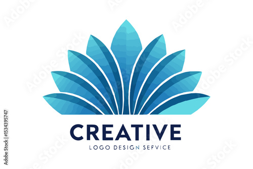 Abstract company logo vector with nature-inspired design elements like leaf and flower for business identity