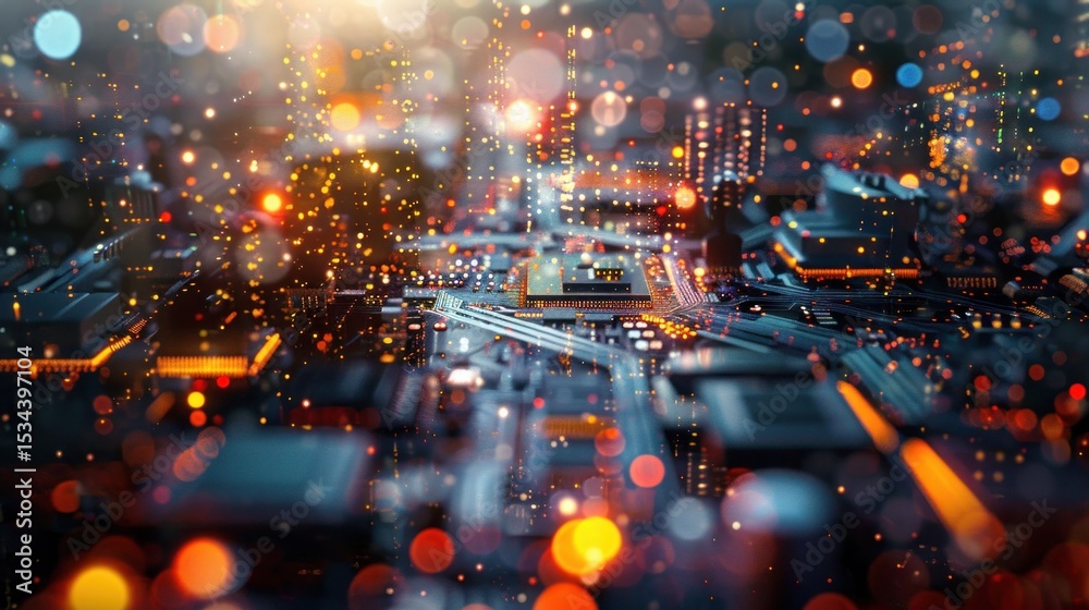 Obraz premium Cityscape digital artwork night view