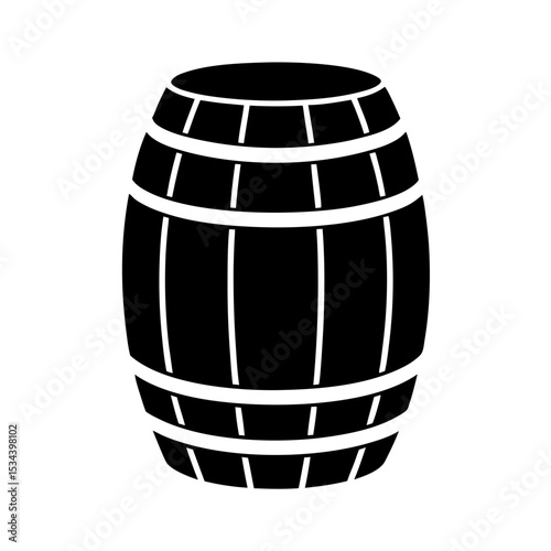 Wooden Barrel Silhouette Icon