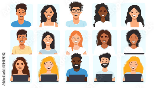 Diverse Individuals: A collection of faces, representing the diverse spectrum of individuals, each one capturing a unique expression and style, bringing a fresh perspective.