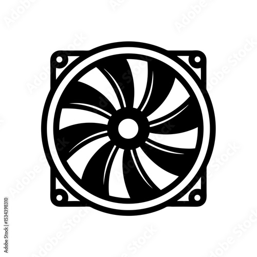 Cooling Fan Silhouette Icon