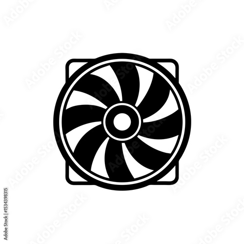 Cooling Fan Silhouette Icon
