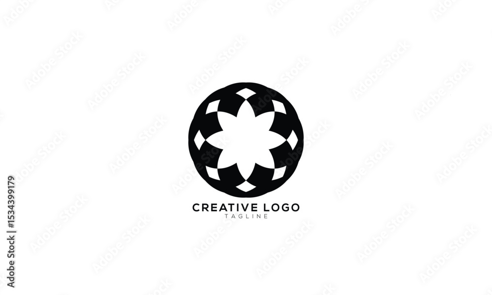 Obraz premium FLOWER PATTERN Abstract initial monogram letter alphabet logo design