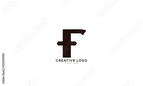F FT TF Abstract initial monogram letter alphabet logo design