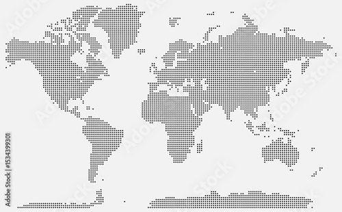Simple dotted vector design of Earth with a mosaic like map illustration