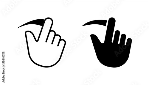 Swipe Linear style icons set. Hands button icons. vector illustration on white background

