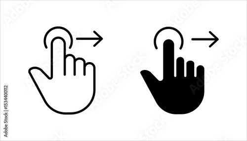 Swipe Linear style icons set. Hands button icons. vector illustration on white background
