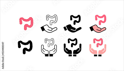 Organ donation linear icon set. Living, deceased body parts offer. Tissues transplantation. vector illustration on white background
