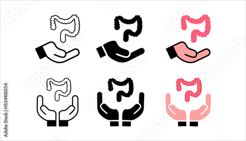 Organ donation linear icon set. Living, deceased body parts offer. Tissues transplantation. vector illustration on white background
