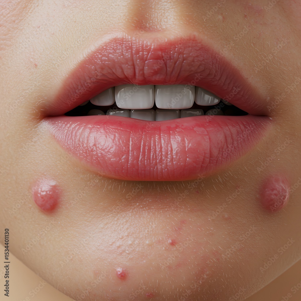 Fototapeta premium Skin with Acne and Pimple