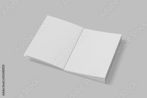 Blank opened book illustration for mockup