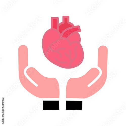 Organ donation linear icon. Living, deceased body parts offer. Tissues transplantation. vector illustration on white background
