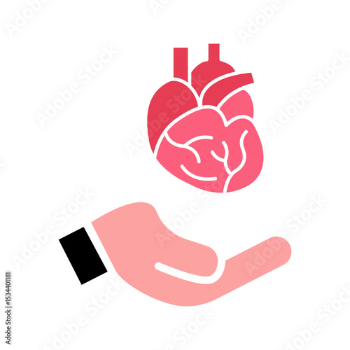 Organ donation linear icon. Living, deceased body parts offer. Tissues transplantation. vector illustration on white background
