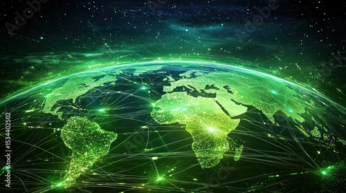 Global network earth illustration