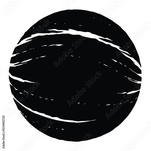 Abstract Cosmic Sphere Celestial Ink Wash Painting