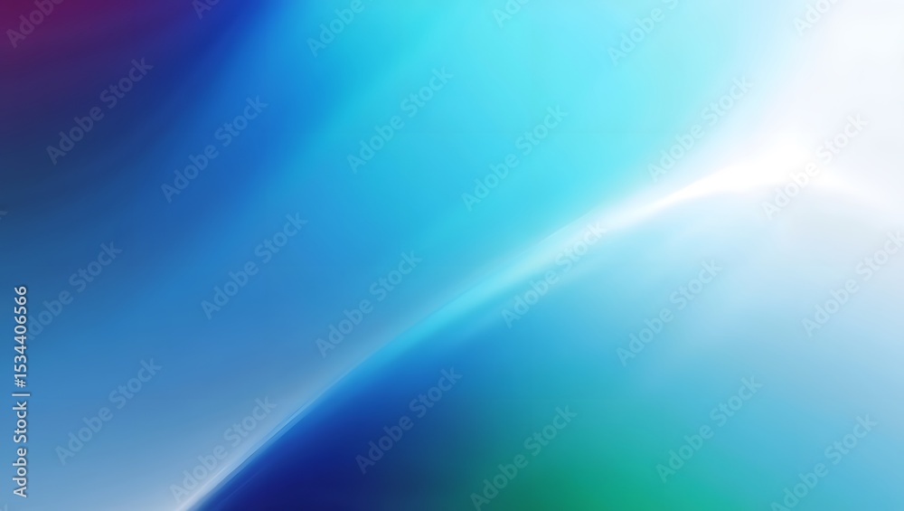 Fototapeta premium Minimal abstract gradient background with cool tones of blue, turquoise, and white, subtle soft blur light reflections