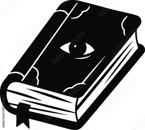 Mystical Book Illustration All-Seeing Eye Symbol