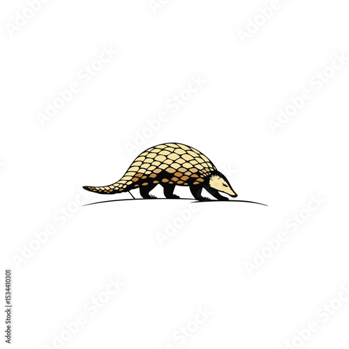 Pangolin Logo. Elegant and Protective Nature Inspired Animal Symbol Design