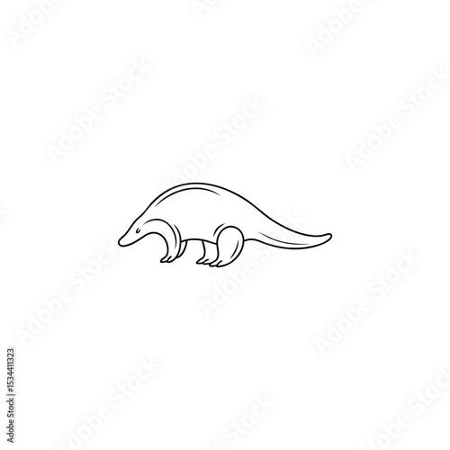 Pangolin Logo. Minimalist and Elegant Logo of a Rare, Armored Animal