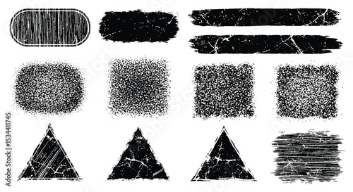 Diverse Grunge Texture Vector Collection Rough Geometric Shape Illustration Abstract Design Set