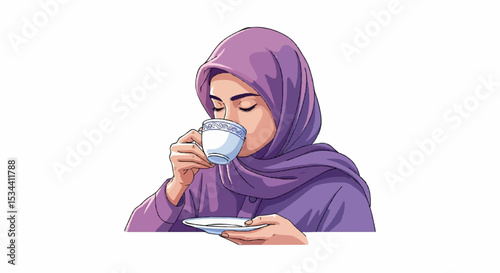young woman drinking coffee