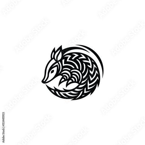 Pangolin Logo. Modern and Minimalist Design of a Rare and Protected Animal Symbol
