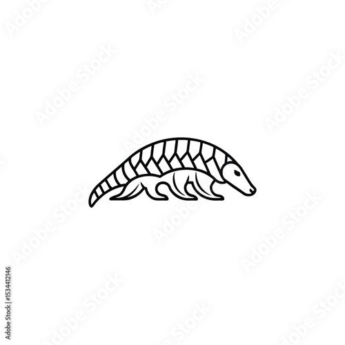 Pangolin Logo. Symbol of Protection and Nature Preservation in a Modern Minimalist Style.