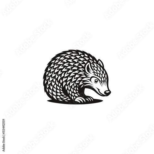 Pangolin Logo. Symbol of Protection and Nature Preservation in a Modern Minimalist Style.