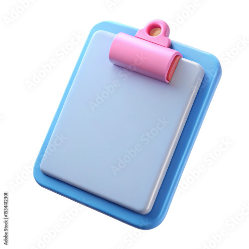 3d clipboard icon isolated on white background