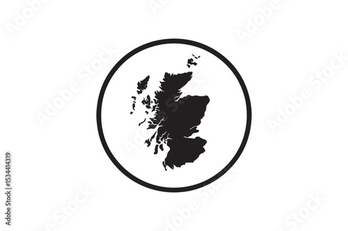 scotland round silhouette vector art illustration on white background