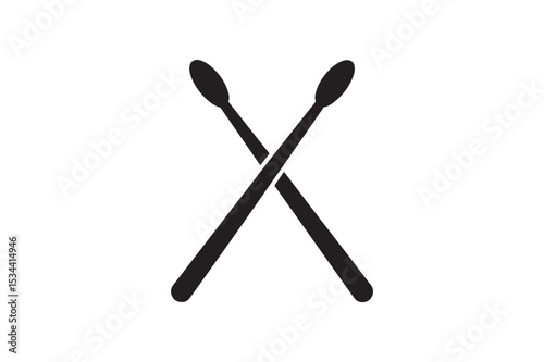 scottish drumsticks silhouette vector art illustration on white background