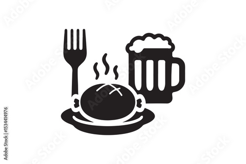 scottish feast icon silhouette vector art illustration on white background