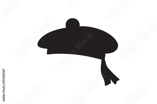 scottish hat silhouette vector art illustration on white background