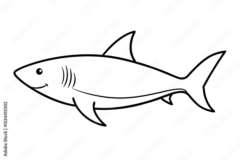 Obraz premium Shark Outline Illustration