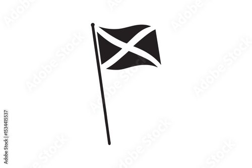 scottish national day silhouette vector art illustration on white background