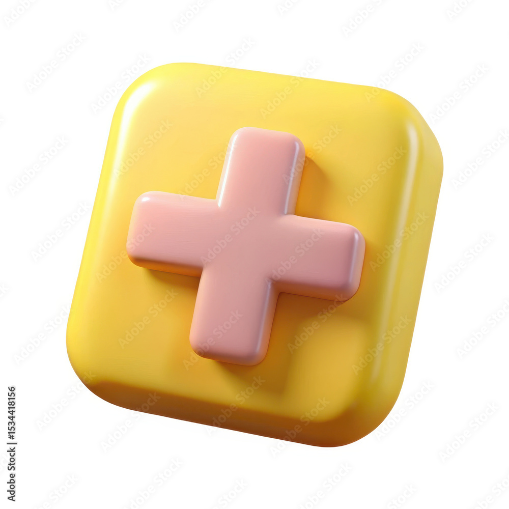 Obraz premium 3d plus icon render isolated on white background