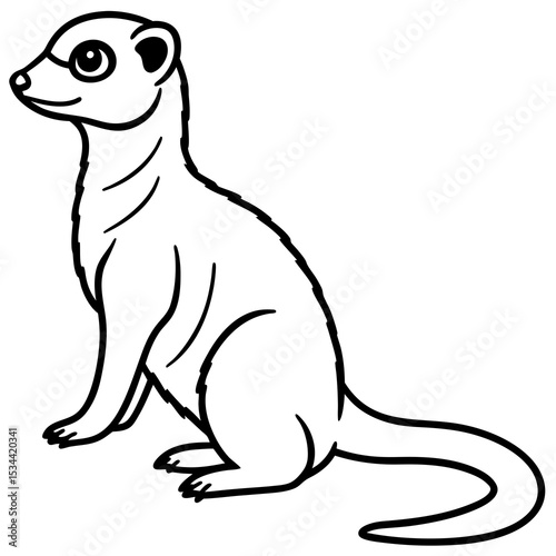 Sleek Meerkat Line Art