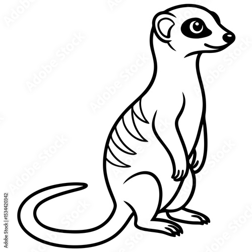 Sleek Meerkat Line Art