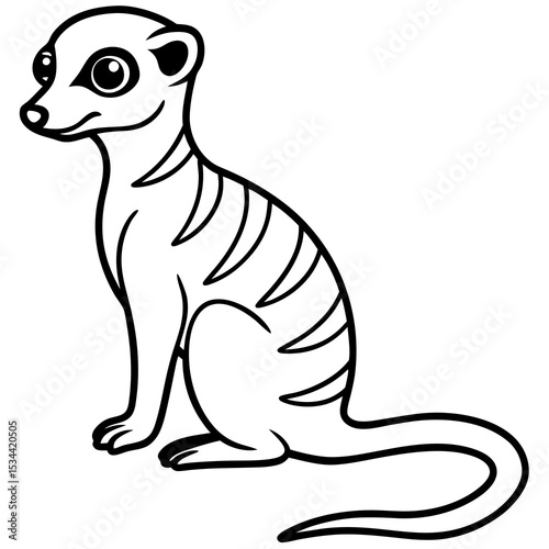 Sleek Meerkat Line Art