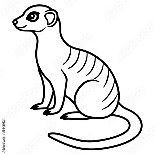 Sleek Meerkat Line Art
