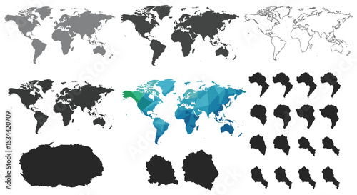Exploring Global Geography Diversity A Collection of World Maps and Continents